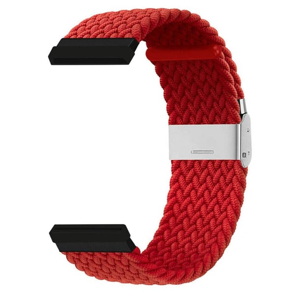 Flettet elastisk klokkereim til Fitbit Versa 4 - MÃ¸rkerÃ¸d