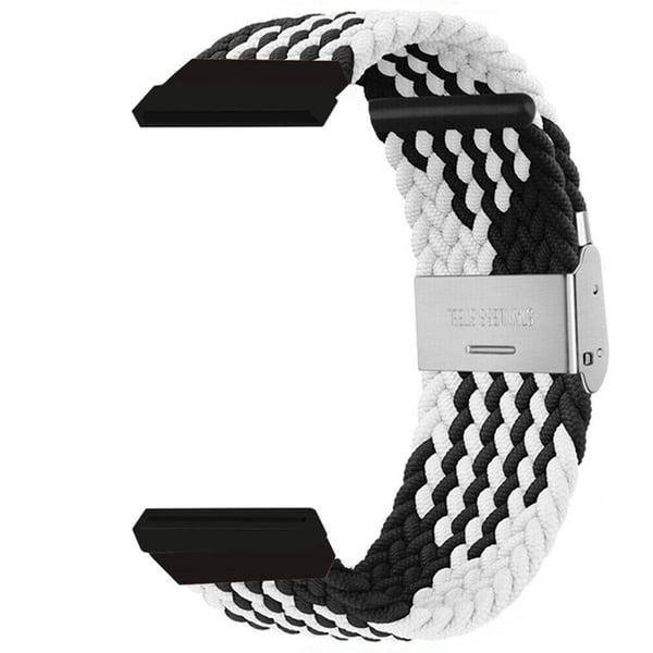 Flettet elastisk klokkereim til Fitbit Versa 3 - Svarthvit