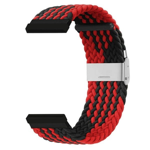 Flettet elastisk klokkereim til Fitbit Versa 3 - RÃ¸d/svart