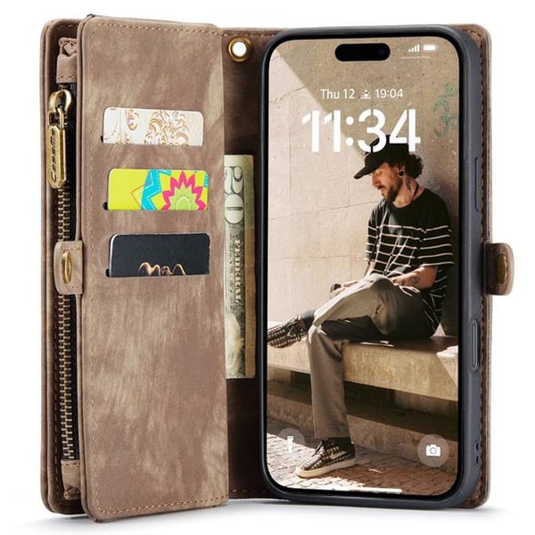 CaseMe mobilcover 008 8-kort til Apple iPhone 17 - Brun