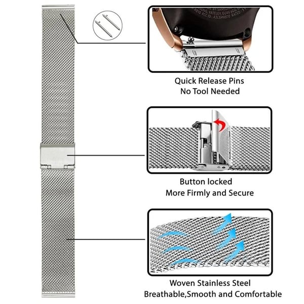 Milanese clasp klokkereim til Garmin Venu X1 - Silver