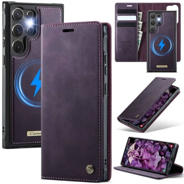 CaseMe mobildeksel C49 2i1 til Samsung Galaxy S23 Ultra â Purp