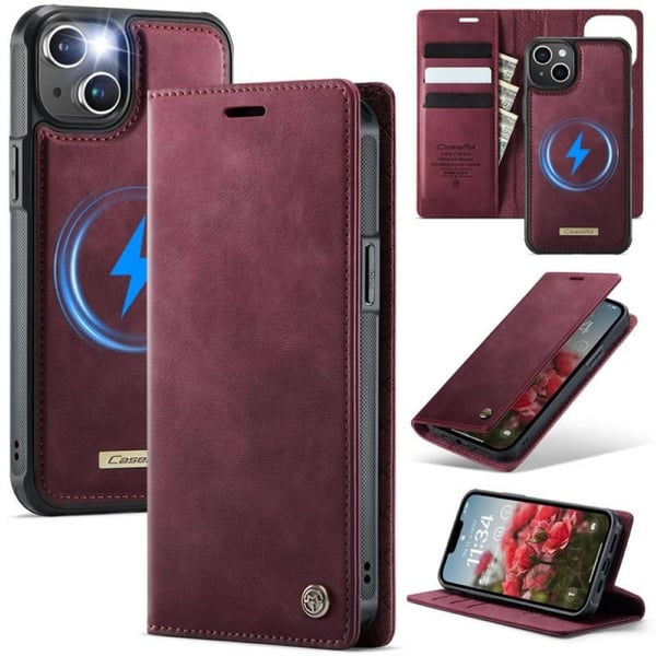 CaseMe mobildeksel C49 2i1 til Apple iPhone 15 – Crimson red