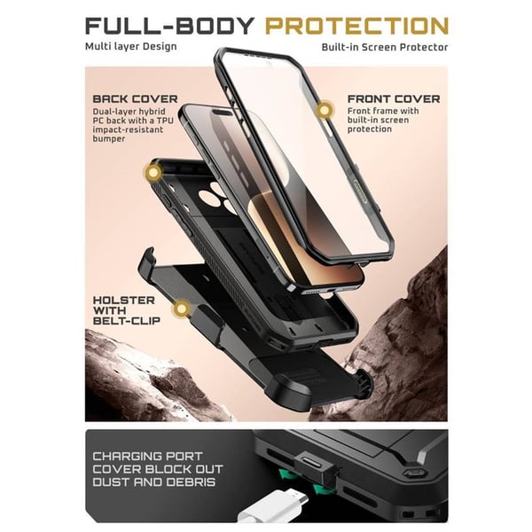 SUPCASE UB Pro skal till Apple iPhone 17 Pro - Svart