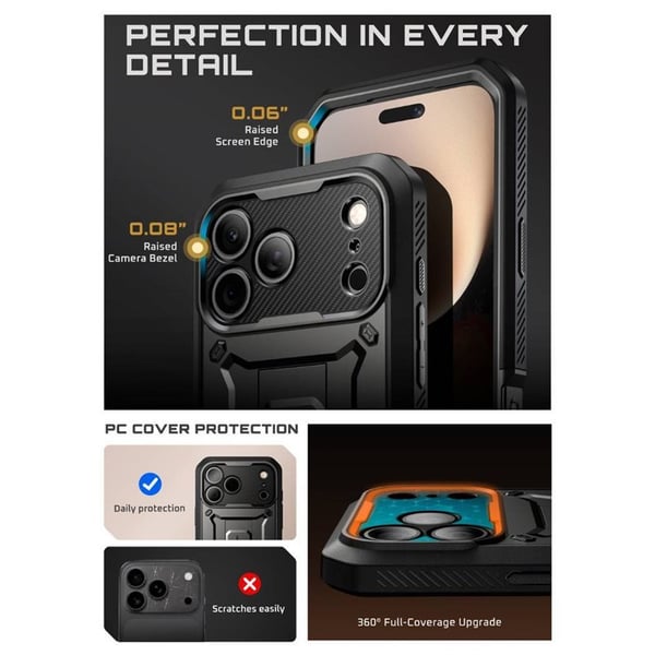 SUPCASE UB Pro skal till Apple iPhone 17 Pro - Svart