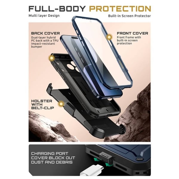 SUPCASE UB Pro skal till Apple iPhone 17 Pro - Azure