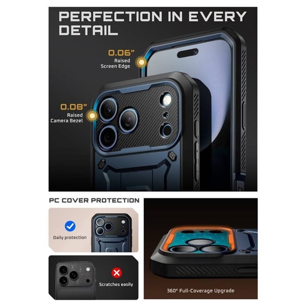 SUPCASE UB Pro skal till Apple iPhone 17 Pro - Azure