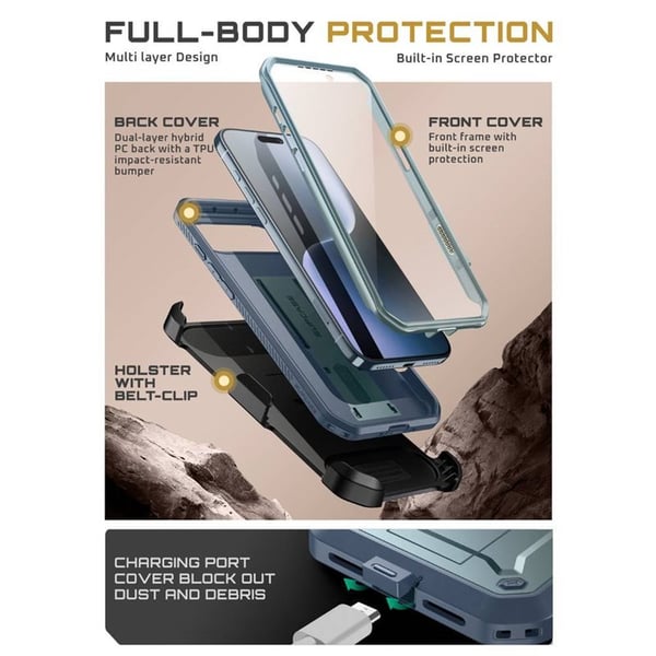 SUPCASE UB Pro kotelo Apple iPhone Air - Azure