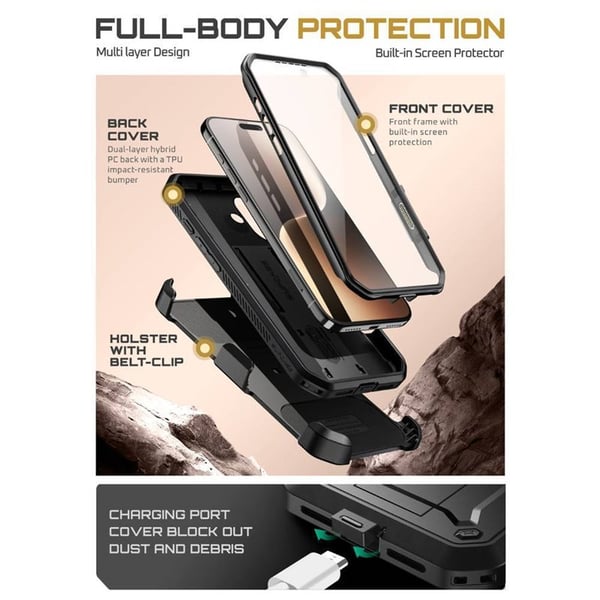 SUPCASE UB Pro skal till Apple iPhone 17 - Svart