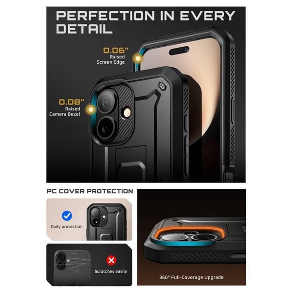 SUPCASE UB Pro skal till Apple iPhone 17 - Svart
