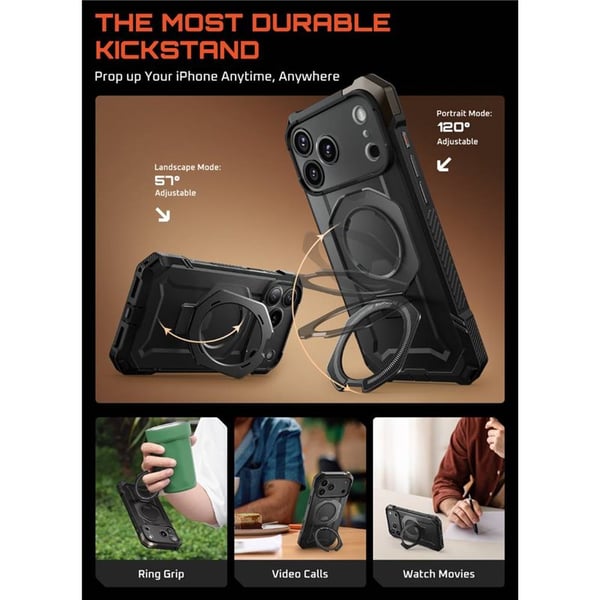 SUPCASE UB Grip kuori Apple iPhone 17 Pro - Black