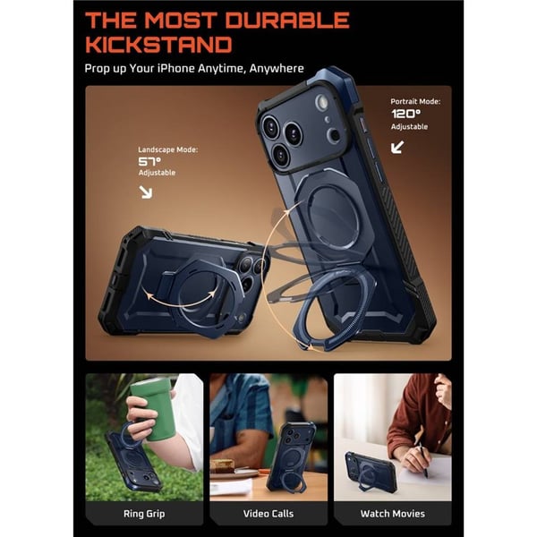 SUPCASE UB Grip cover til Apple iPhone 17 Pro - Azure