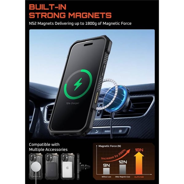 SUPCASE UB Grip kuori Apple iPhone 17 - Black