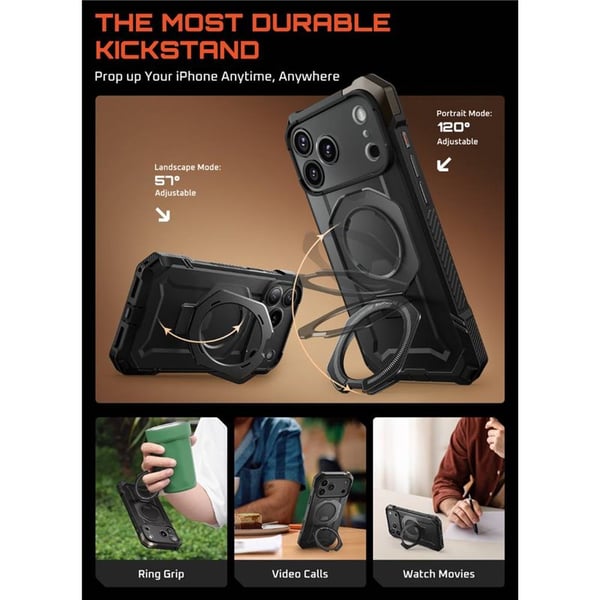 SUPCASE UB Grip skal till Apple iPhone 17 Pro Max - Black