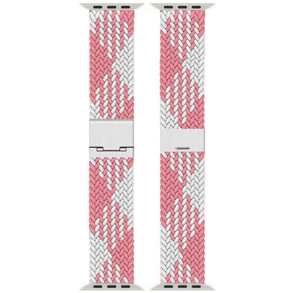 Flätat klockarmband till Apple Watch SE 3 (40mm) - Rosa/vit