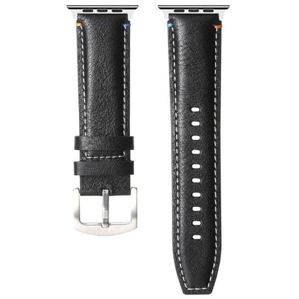 Lær klokkereim til Apple Watch S10 (46mm) - Onyx black