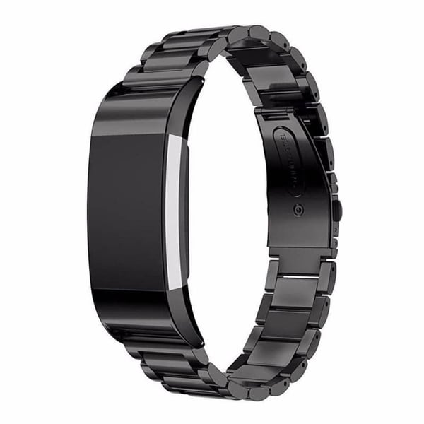 Klockarmband rostfritt stÃ¥l till Fitbit Charge 3 - Svart
