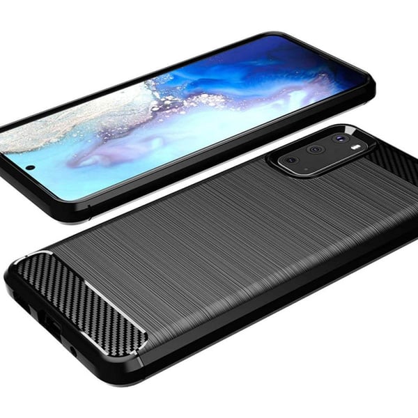 BÃ¸rstet silikone cover til Samsung Galaxy S20 - Sort