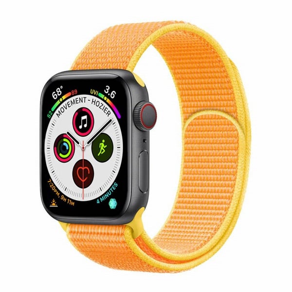 Nailon kellon ranneke Apple Watch 5 (40mm) - Canary Yellow