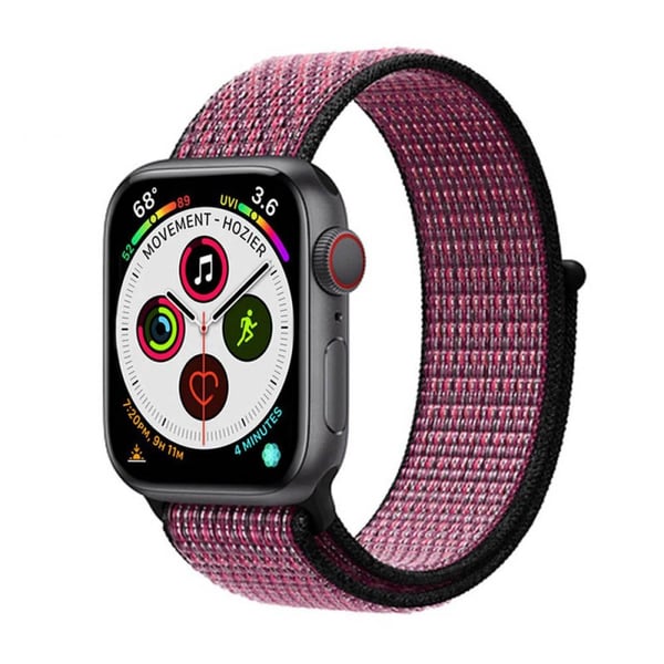 Nailon kellon ranneke Apple Watch 5 (40mm) - True Berry
