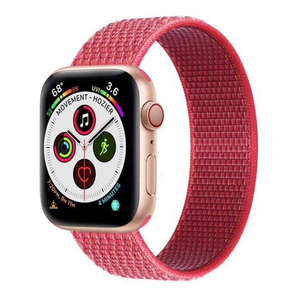 Nylon klokkereim til Apple Watch 5 (44mm) - Hibiskus