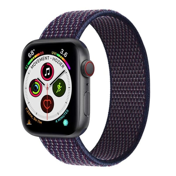Nylon klokkereim til Apple Watch 5 (44mm) - Indigo