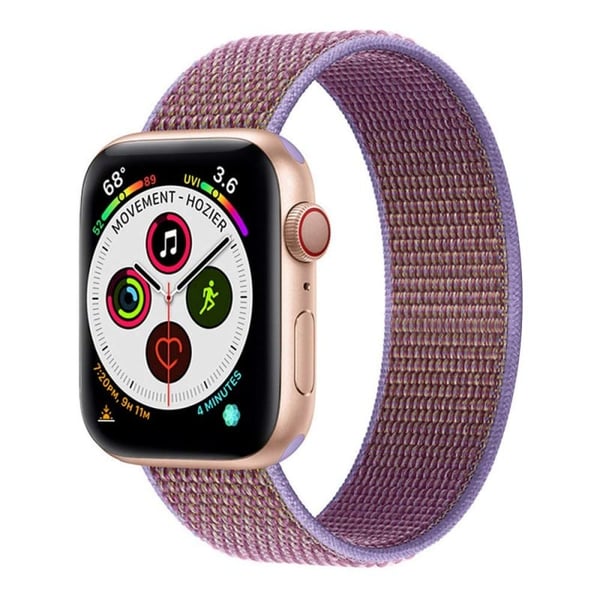 Nylon klokkereim til Apple Watch 5 (44mm) - Lilac