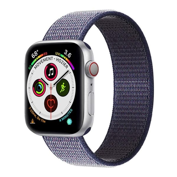 Nylon klokkereim til Apple Watch 5 (44mm) - Midnight Blue