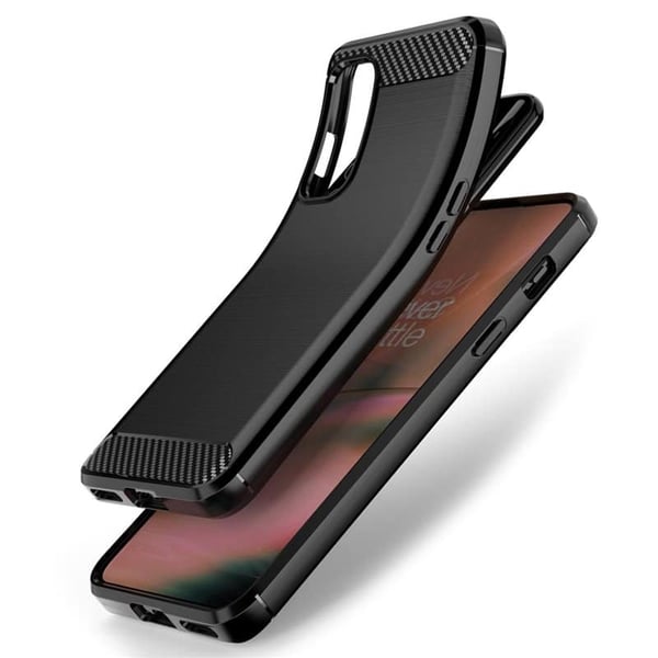 BÃ¸rstet silikone cover til OnePlus Nord 2 5G - Sort