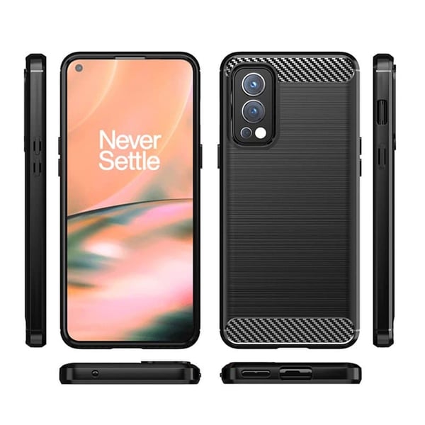 BÃ¸rstet silikone cover til OnePlus Nord 2 5G - Sort