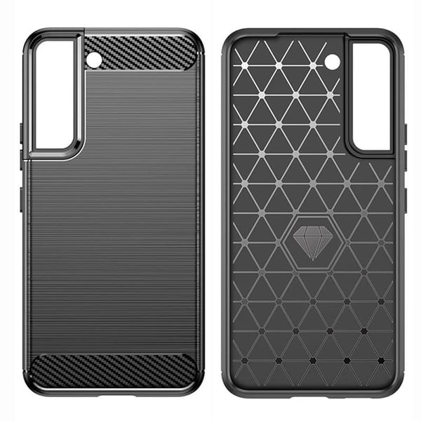 Børstet silikone cover til Samsung Galaxy S22 - Sort