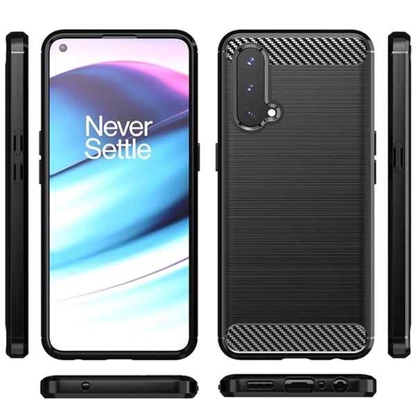 BÃ¸rstet silikone cover til OnePlus Nord CE 5G - Sort