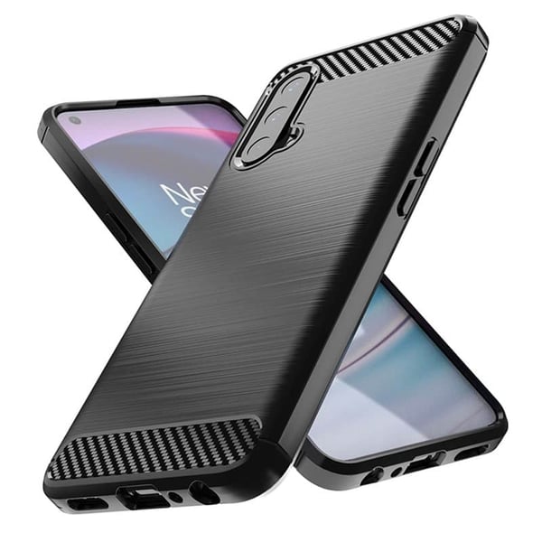 BÃ¸rstet silikone cover til OnePlus Nord CE 5G - Sort