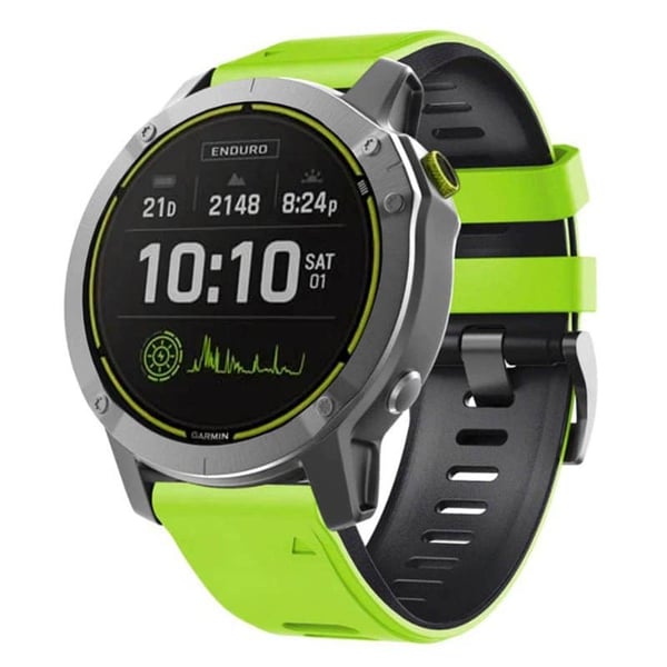 Twin Sport klockarmband till Garmin Fenix 7X - Lime/svart Twin Sport klockarmband till Garmin Fenix 7X - Lime/svart