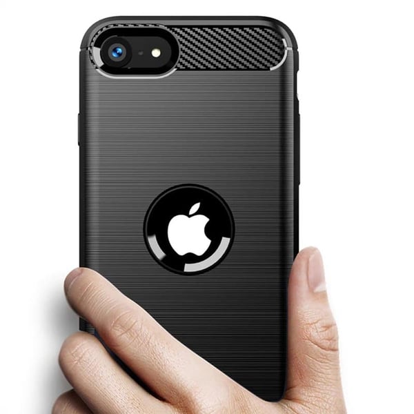 BÃ¸rstet silikondeksel til Apple iPhone SE (2022) - Sort