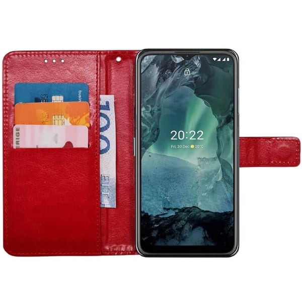 Lommebokdeksel 3-kort til Nokia G11 - Rød