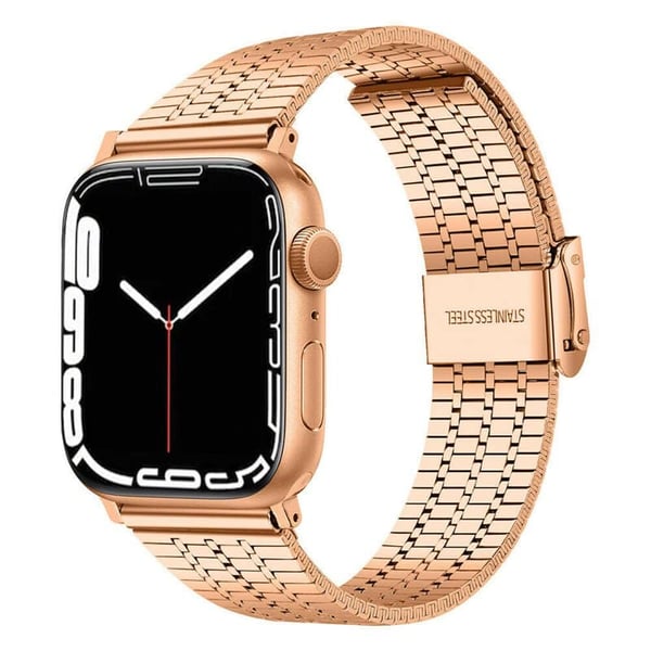 Mesh klokkereim i rustfritt stål til Apple Watch 7 (45mm) - Gul