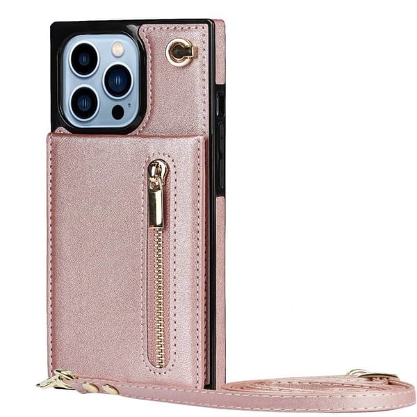 Zipper halskjede deksel til Apple iPhone 13 Pro - Rose