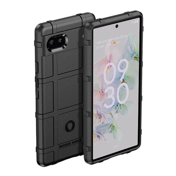 Rugged Shield kuori Google Pixel 6A - Musta