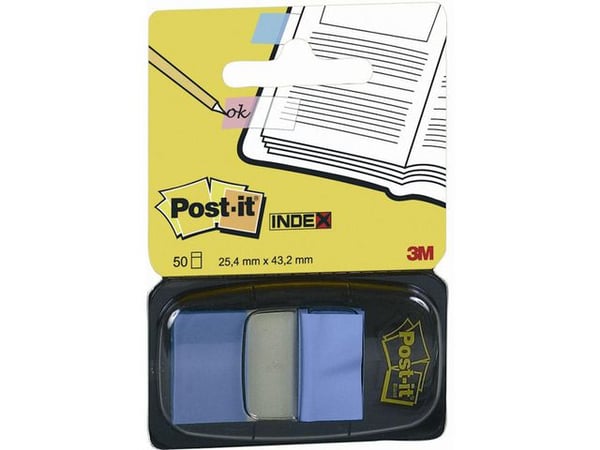 Index POST-IT 25,4x43,2mm kornblå 50/fp 12st