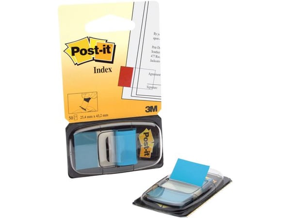 Index POST-IT 25,4x43,2mm kornblå 50/fp 12st