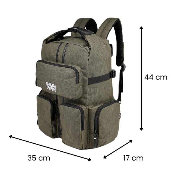 To-rums Urban skolerygsæk Premium Armygrøn 35x44x17 cm