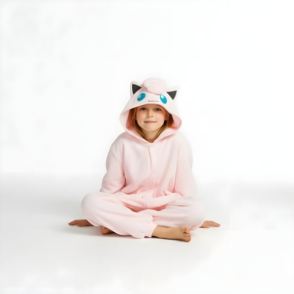 Kigurumi-pyjamas med Pokémon Jigglypuff-kostume til børn, 95-105 cm