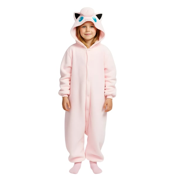 Kigurumi-pyjamas med Pokémon Jigglypuff-kostume til børn, 95-105 cm