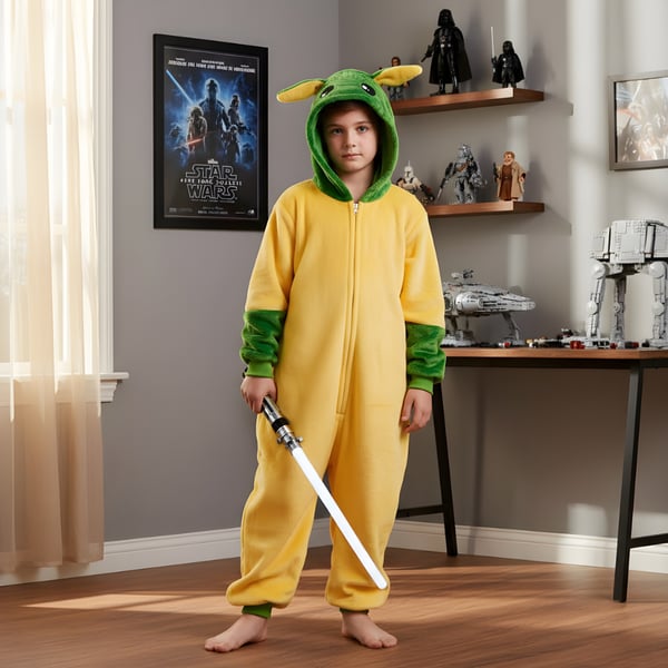 Kigurumi-pyjamas Baby Yoda kostume til børn 125-135 cm