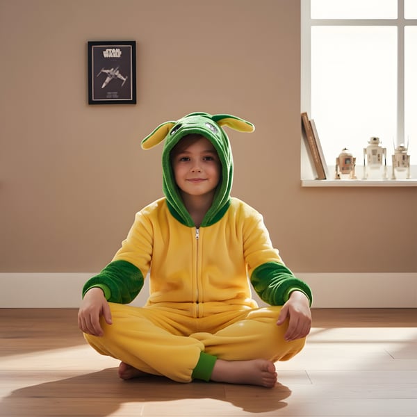 Kigurumi-pyjamas Baby Yoda kostume til børn 135-145 cm