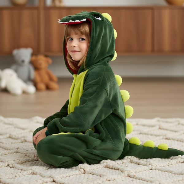 Kigurumi-pyjamas med dinosaur-kostume 105-115 cm