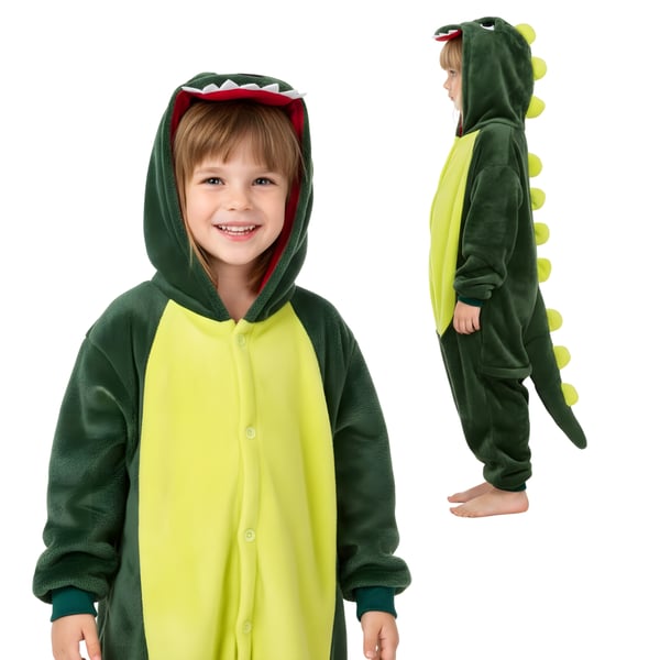 Kigurumi-pyjamas med dinosaur-kostume 125-135 cm