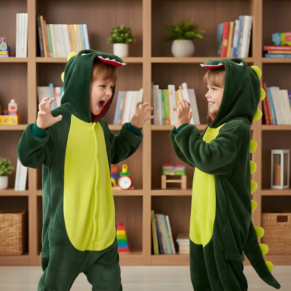 Kigurumi-pyjamas med dinosaur-kostume 125-135 cm