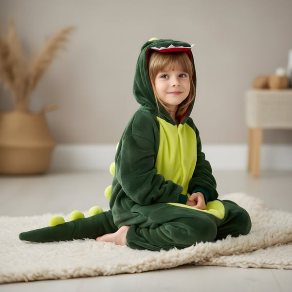 Kigurumi-pyjamas med dinosaur-kostume 125-135 cm